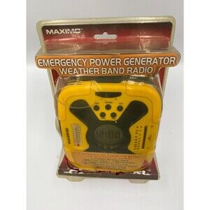 Maximo Concepts Weather Band Radio Emergency Power Generator Yellow NEW SEALED